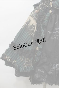 画像4: FRILL / アンティークテディベア柄ジャンパースカート  黒ｘグリーン S-25-10-17-056-HN-SK-HR-ZS