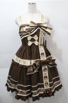 画像1: BABY,THE STARS SHINE BRIGHT / ねこくみゃちゃんからのPresent Ribbonジャンパースカート  ブラウン S-25-10-17-057-BA-OP-HR-ZS (1)