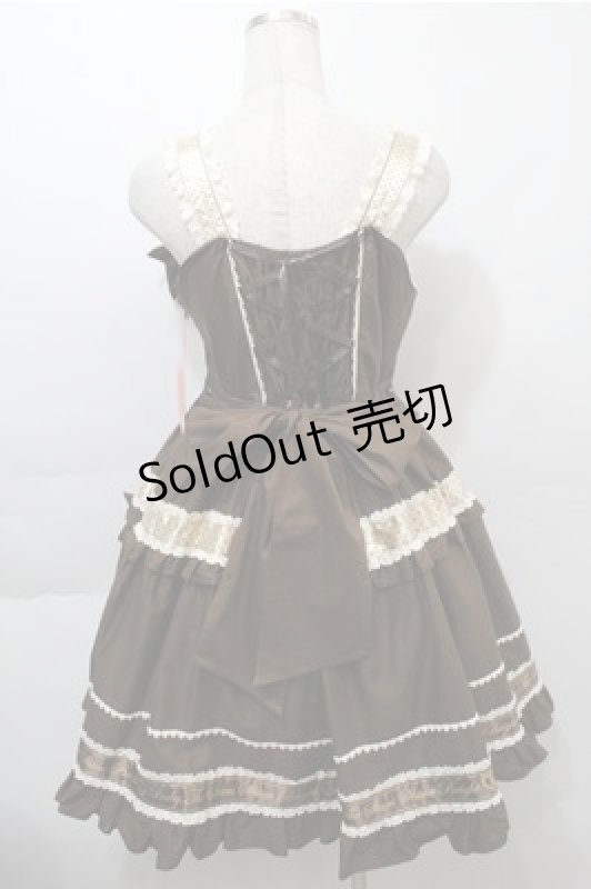 画像2: BABY,THE STARS SHINE BRIGHT / ねこくみゃちゃんからのPresent Ribbonジャンパースカート  ブラウン S-25-10-17-057-BA-OP-HR-ZS (2)