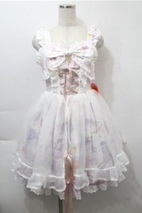 BABY,THE STARS SHINE BRIGHT / スピカと面影星座の子柄ジャンパースカート  白 S-25-10-17-059-BA-OP-HR-ZS