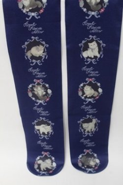 画像2: Royal Princess Alice / Fluffy Kittens・ねこ助コラボ オーバーニー  紺 S-25-10-17-012-LO-ZA-HR-ZS