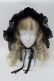 画像2: FRILL / アンティークテディベア柄うさ耳ボンネット  黒ｘｘグリーン S-25-10-17-025-HN-SK-HR-ZS (2)