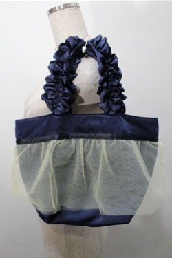 画像2: Maison de FLEUR / 白雪姫限定デザイン フリルハンドルトートバッグ  紺 S-25-10-17-030-LO-BG-HR-ZS