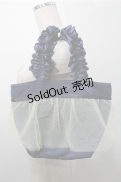 画像2: Maison de FLEUR / 白雪姫限定デザイン フリルハンドルトートバッグ  紺 S-25-10-17-030-LO-BG-HR-ZT335