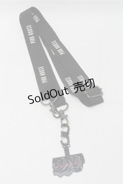 画像1: PINK HOUSE / ロゴ入りスマホショルダーストラップ  黒 S-25-10-17-032-LO-ZA-AS-ZS