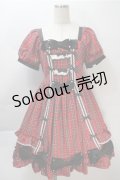 Cute.Q / リボンタータンチェックワンピース  赤 S-25-10-20-030-EL-OP-HR-ZS
