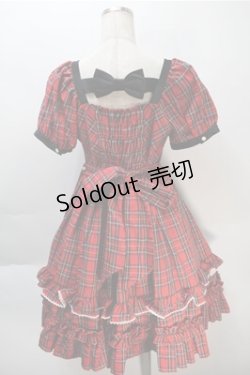 画像2: Cute.Q / リボンタータンチェックワンピース  赤 S-25-10-20-030-EL-OP-HR-ZS