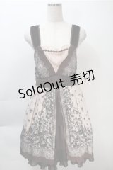 axes femme / バラプリントシフォンワンピース  ベージュ S-25-10-20-031-AX-BL-HR-ZS