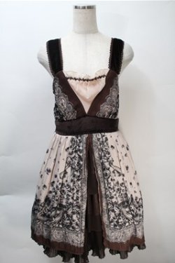 画像1: axes femme / バラプリントシフォンワンピース  ベージュ S-25-10-20-031-AX-BL-HR-ZS