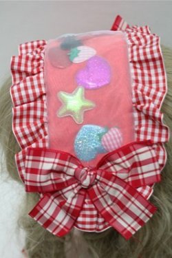 画像3: Nile Perch / チェック柄ヘッドドレス  赤 S-25-10-20-004-LO-ZA-HR-ZS