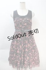 axes femme NOSTALGIE / 花柄ワンピース  黒 S-25-10-20-043-AX-OP-HR-ZS