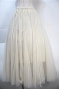 axes femme / ロングチュールスカート  アイボリー S-25-10-20-045-AX-SK-HR-ZS
