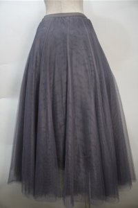 axes femme / ロングチュールスカート  グレー S-25-10-20-049-AX-SK-HR-ZS