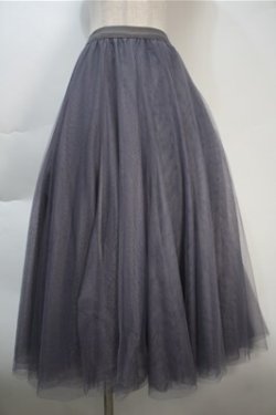 画像2: axes femme / ロングチュールスカート  グレー S-25-10-20-049-AX-SK-HR-ZS