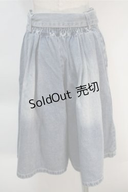 画像2: axes femme / ワイドハーフパンツ  ブルー S-25-10-20-053-AX-PA-HR-ZS
