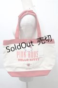 PINK HOUSE / ハローキティー トートバッグ  赤ｘオフ S-25-10-20-008-LO-TO-HR-ZS