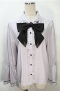 axes femme / リボン付きブラウス  ラベンダー S-25-10-20-016-AX-BL-HR-ZS