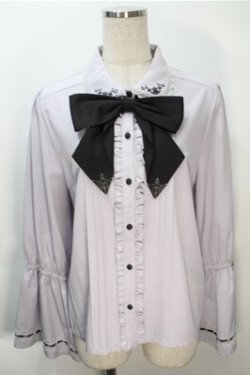 画像1: axes femme / リボン付きブラウス  ラベンダー S-25-10-20-016-AX-BL-HR-ZS