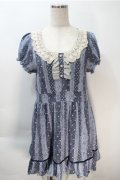 axes femme / ドットＸレース柄チュニック  ブルー S-25-10-20-022-AX-OP-HR-ZS