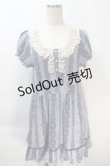 axes femme / ドットＸレース柄チュニック  ブルー S-25-10-20-022-AX-OP-HR-ZS