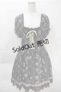 axes femme / ティータイムメルヘンチュニ  黒 S-25-10-20-023-AX-OP-HR-ZS