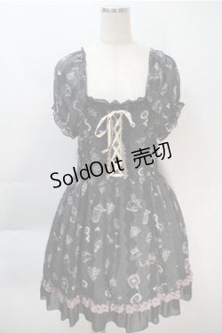 画像1: axes femme / ティータイムメルヘンチュニ  黒 S-25-10-20-023-AX-OP-HR-ZS