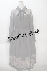 axes femme / レース柄プリントワンピース  黒 S-25-10-20-024-AX-OP-HR-ZS