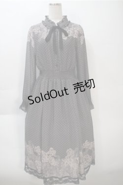 画像1: axes femme / レース柄プリントワンピース  黒 S-25-10-20-024-AX-OP-HR-ZS