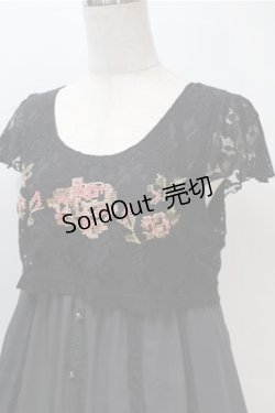 画像3: axes femme / 縦レース切替シフォンチュニック  黒 S-25-10-20-025-AX-OP-HR-ZS