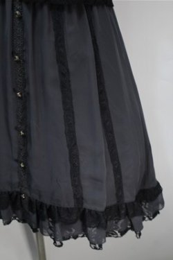 画像4: axes femme / 縦レース切替シフォンチュニック  黒 S-25-10-20-025-AX-OP-HR-ZS