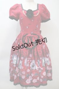 ALICE and the PIRATES / Vampire Prelude柄ワンピース  エンジｘ黒 S-25-10-21-031-PA-OP-AS-ZS