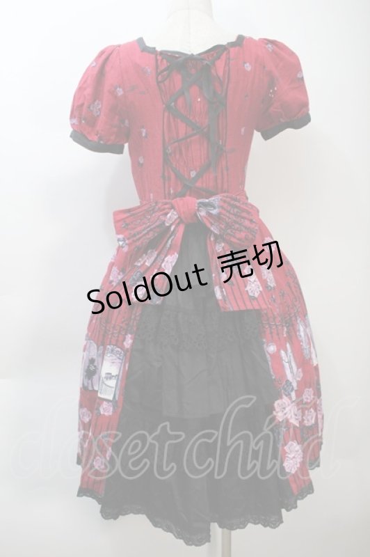 画像2: ALICE and the PIRATES / Vampire Prelude柄ワンピース  エンジｘ黒 S-25-10-21-031-PA-OP-AS-ZS (2)