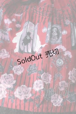 画像6: ALICE and the PIRATES / Vampire Prelude柄ワンピース  エンジｘ黒 S-25-10-21-031-PA-OP-AS-ZS