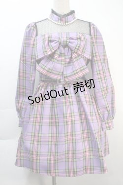 画像1: Ank Rouge / Bigリボンワンピース  ラベンダー S-25-10-21-034-CA-OP-HR-ZS