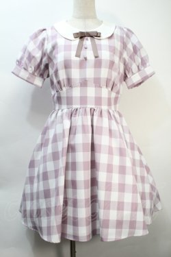 画像1: Ank Rouge / ブロックチェックパフワンピース  ピンクｘ白 S-25-10-21-035-CA-OP-HR-ZS