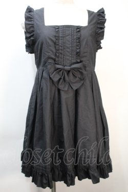 画像1: metamorphose / ハイウエストピンタックエプロン  黒 S-25-10-21-042-ME-OP-AS-ZS