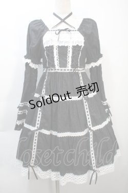 画像1: BABY,THE STARS SHINE BRIGHT / はわせドールワンピース&ヘッドドレスセット  黒 S-25-10-21-043-BA-OP-AS-ZS