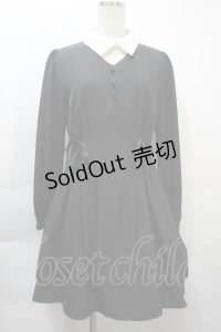Ank Rouge / サイドレースアップワンピース  黒ｘ白 S-25-10-21-044-CA-OP-HR-ZS