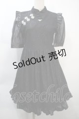Ank Rouge / ハートあきレースチャイナワンピース  黒 S-25-10-21-047-CA-OP-HR-ZS
