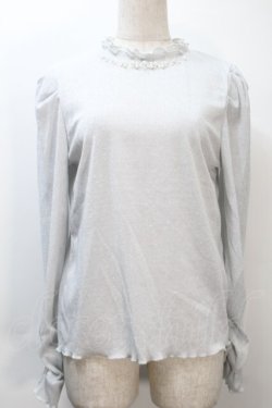 画像1: axes femme / タック×フレア袖ラメリブプルオーバー  グレー S-25-10-21-006-AX-TO-HR-ZS