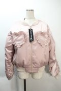 Ank Rouge / ハートポケット中綿ブルゾン  ピンク S-25-10-21-049-CA-JA-HR-ZS