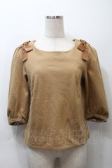 franche lippee black / 肩リボンプルオーバー  ベージュ S-25-10-21-012-LO-TO-AS-ZS