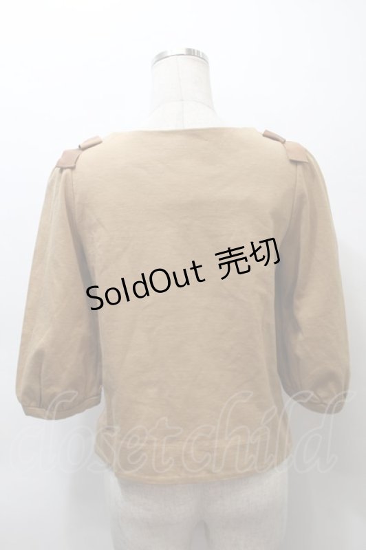 画像2: franche lippee black / 肩リボンプルオーバー  ベージュ S-25-10-21-012-LO-TO-AS-ZT617 (2)