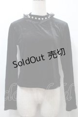 Jamie エーエヌケー / スタッズベロアトップス  黒 S-25-10-21-013-LO-TO-HR-ZS