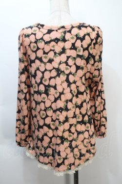 画像2: Franche Lippee / 総柄カットソー  黒 S-25-10-21-002-LO-TO-AS-ZS