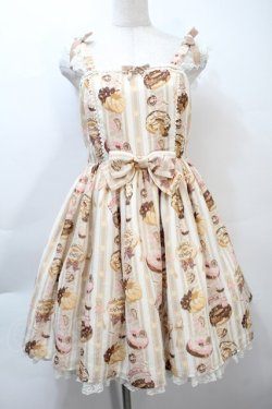 画像1: Angelic Pretty / Melty Creamドーナツラウンドジャンパースカート  ベージュ S-25-10-21-020-AP-OP-AS-ZS