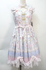 BABY,THE STARS SHINE BRIGHT / SA・KU・RA色のTea Time柄Orientalカラーワンピース  サックス S-25-10-21-023-BA-OP-AS-ZS