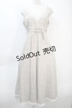 画像1: axes femme POETIQUE / Vネックレトロワンピ  ベージュ S-25-10-21-025-AX-OP-HR-ZS