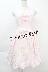 BABY,THE STARS SHINE BRIGHT / なかよしくみゃちゃんはちみつ大好き柄ソフィージャンパースカート  ピンク S-25-10-21-027-BA-OP-AS-ZS