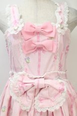 画像3: BABY,THE STARS SHINE BRIGHT / なかよしくみゃちゃんはちみつ大好き柄ソフィージャンパースカート  ピンク S-25-10-21-027-BA-OP-AS-ZS (3)